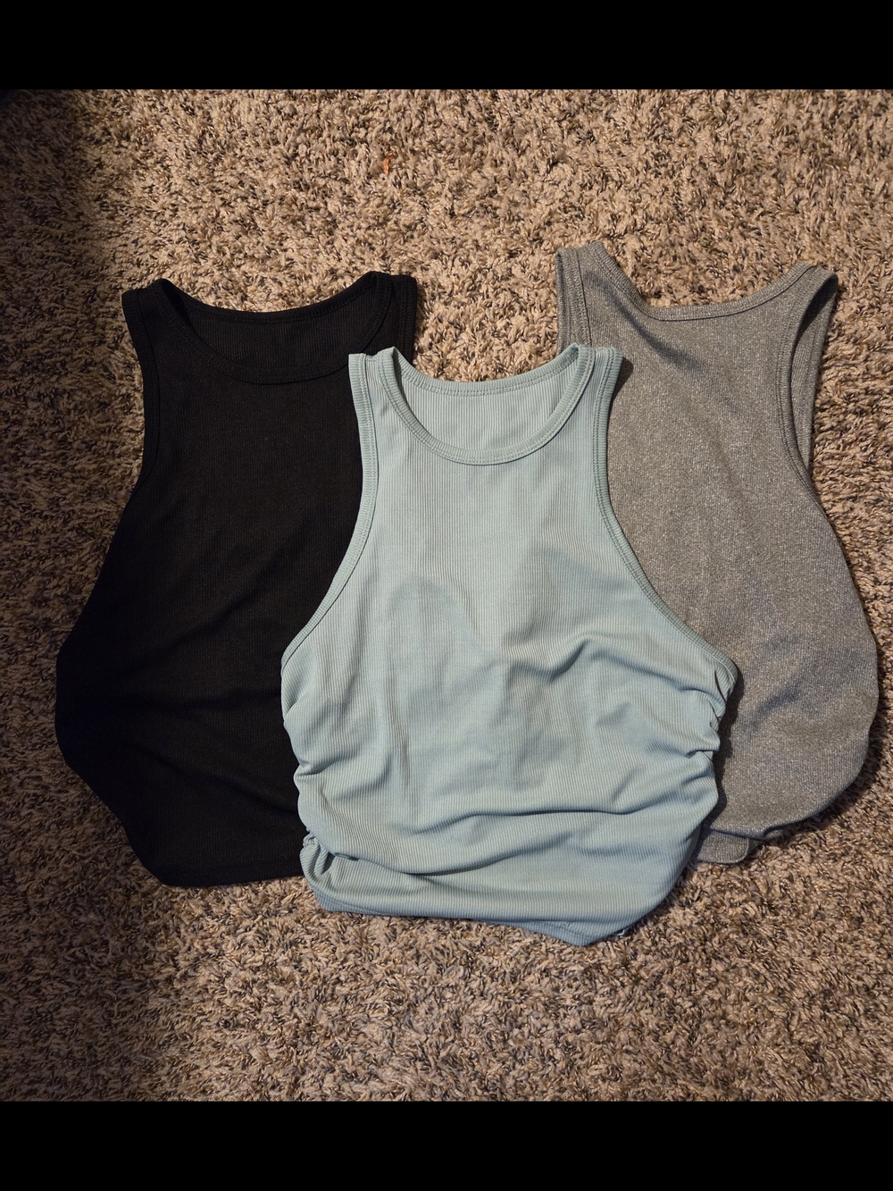 Women’s Ribbed Crop Tank Top - Sage, Black, Grey